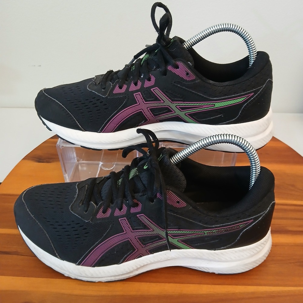 Asics Gel Contend 8 Womens‎ 9.5 Black Running Shoes Sneakers Training 1012B320